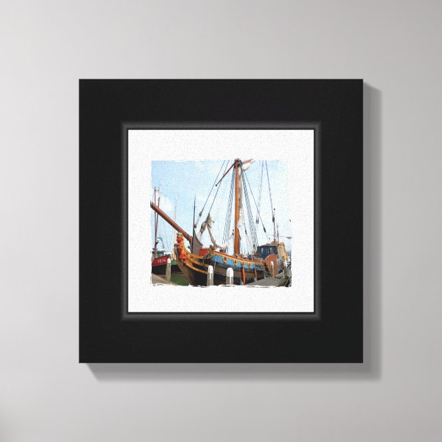 Lienzo De Barco Blanco Y Negro (Anverso)