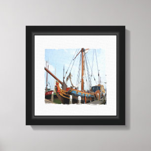 Lienzo De Barco Blanco Y Negro