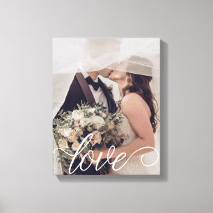 Lienzo de boda con guión de amor