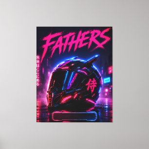 Lienzo de casco de motorista cibercore Padre