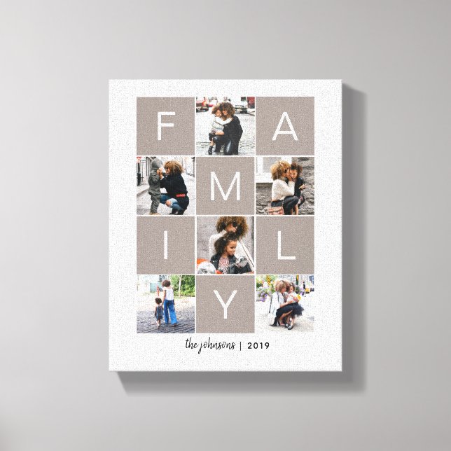 Lienzo de collage de fotos de familia (Anverso)