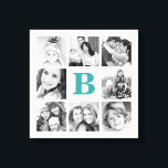 Lienzo de Collage de fotos de familia monograma pe<br><div class="desc">Personalizado de tela de pared de impresión de arte con un monograma personalizado y un collage cuadrado de 8 fotos que bordean tu inicio. ¡Esto sería un gran regalo para la familia,  amigos,  parejas recién casadas,  padres y abuelos!</div>