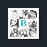 Lienzo de Collage de fotos de familia monograma pe<br><div class="desc">Personalizado de tela de pared de impresión de arte con un monograma personalizado y un collage cuadrado de 8 fotos que bordean tu inicio. ¡Esto sería un gran regalo para la familia,  amigos,  parejas recién casadas,  padres y abuelos!</div>