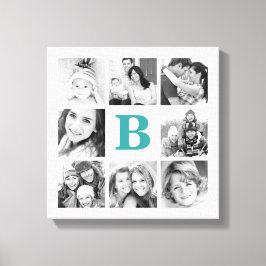 Lienzo de Collage de fotos de familia monograma pe