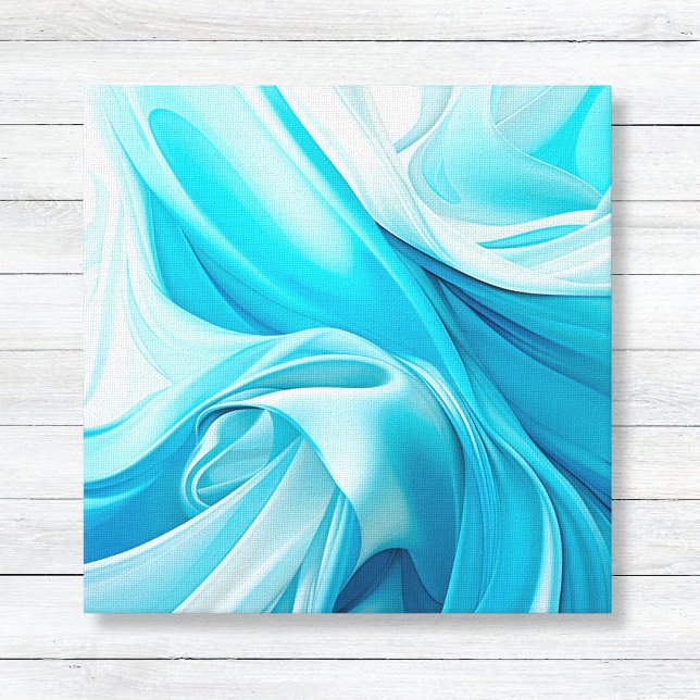 Lienzo de color de agua rosado abstracto (Blue and White Flowing Abstract Canvas Art for Living Room Bedroom, Boy's Nursery, Bathroom Decor)