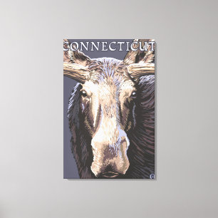 Lienzo De ConnecticutMoose cierre para arriba