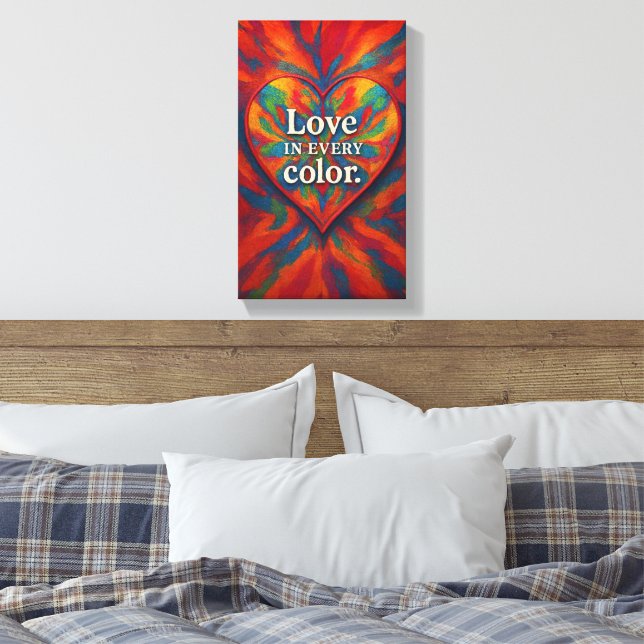 Lienzo de corazón caleidoscopio | Amor abstracto a (Insitu(Dormitorio))