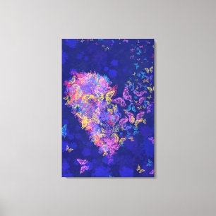 Lienzo de Corazón de Mariposa Impreso - Pintura