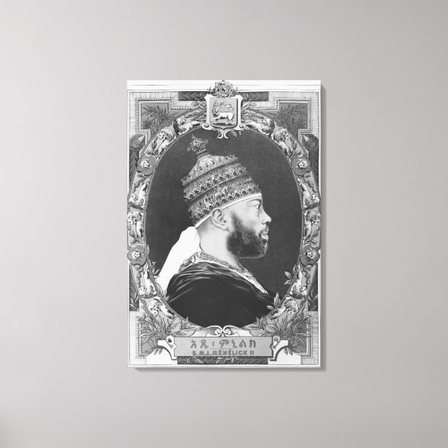 Lienzo de Etiopía, Menelik II (Anverso)