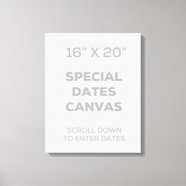 Lienzo de fechas especiales de 16" x 20" (Anverso)