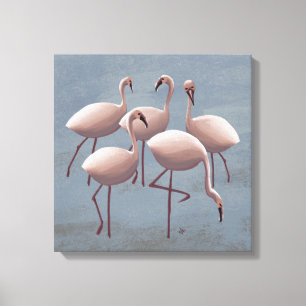 Lienzo de flamencos rosados   Safari de vida silve