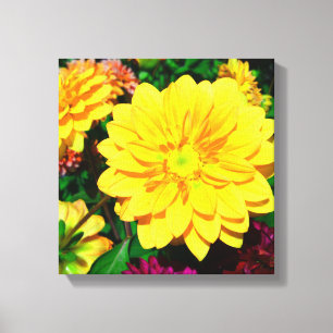 Lienzo de flores amarillo claro