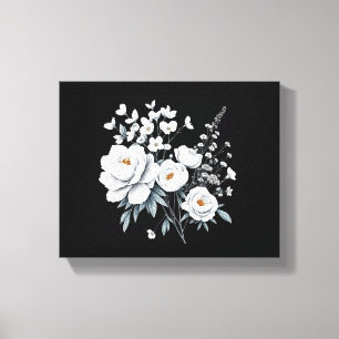 Lienzo de flores botánicas minimalistas   Elegante