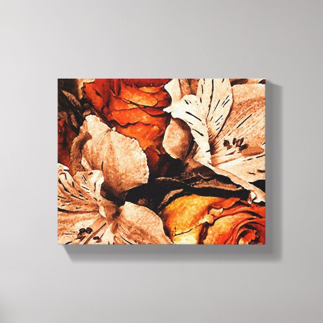 lienzo de flores de otoño (Anverso)