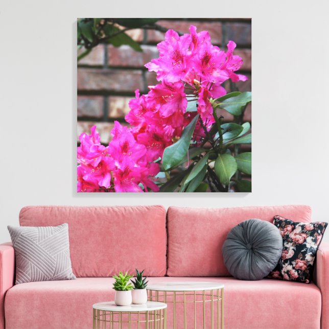 Lienzo de flores rosadas de Azalea (Insitu (Sala de estar))