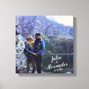 Lienzo de foto familiar con nombres