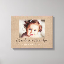 Lienzo de fotos Burlap personalizado