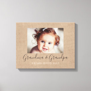 Lienzo de fotos Burlap personalizado