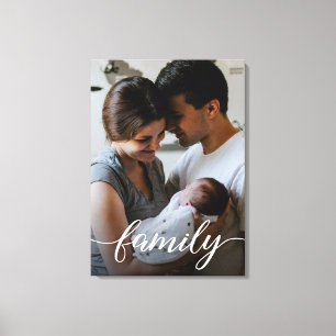 Lienzo de fotos familiares personalizado con guión