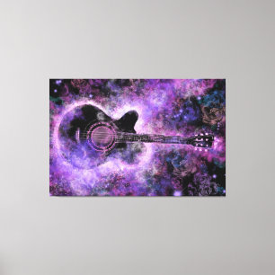 Lienzo de guitarra de rock morado - Pintura