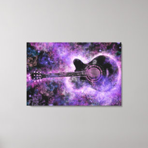 Lienzo de guitarra impresión púrpura - Pintura