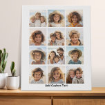 Lienzo De Imitación 12 Foto Collage de Instagram - blanco con tipo neg<br><div class="desc">Una simple cuadrícula 3x4 de 12 fotos con un lugar para añadir cualquier texto en la parte inferior. Un aspecto mínimo para un gran collage de fotos. Añade tus fotos favoritas a esta plantilla divertida. Puedes usar fotos de Instagram o cualquier foto para esta cuadrícula.</div>