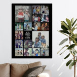 Lienzo De Imitación 17 Collage de fotos y texto - Puede editar negro<br><div class="desc">Un diseño con un fondo negro básico. Utiliza hasta 17 fotos cuadradas para crear un regalo único y personal. Si necesita ajustar las imágenes,  haga clic en la herramienta personalizar para realizar cambios.</div>