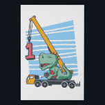 Lienzo De Imitación 1st Birthday 1 year Mobile Crane Dinosaur<br><div class="desc">Happy 1st Birthday. Funny and lovely Kids Birthday design with cute dinosaur sitting on a mobile crane lifting a Number 1. A perfect match for Kids and Teens.</div>