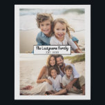 Lienzo De Imitación 2 Nombre de familia de Collage de fotos - Imágenes<br><div class="desc">Utiliza hasta dos fotos horizontales o selfie para crear un regalo único y personal. Si necesita ajustar las imágenes,  haga clic en la herramienta personalizar para realizar cambios.</div>