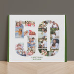 Lienzo De Imitación 50.º Collage de fotos de cumpleaños número 50 Pers<br><div class="desc">Crea tu propio lienzo fotográfico personalizado para un cumpleaños número 50. Este claro collage de fotos está en la forma del número 50 en un fondo blanco con bordes verdes del bosque. El collage puede contener hasta 17 fotos diferentes y la plantilla está preparada para que añadas tus fotos favoritas...</div>