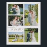 Lienzo De Imitación 5 Collage de fotos Boda de tipografía con guión de<br><div class="desc">Mantén tus recuerdos del día de la boda vivos y en pantalla - elige cinco de tus fotos bodas favoritas y las cambia fácilmente a las plantillas de ejemplo mostradas. Hay 3 fotos de orientación horizontal, una de orientación vertical y otra de orientación cuadrada. Puede intentar agregar una imagen horizontal...</div>