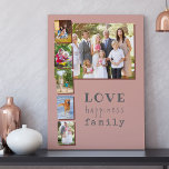 Lienzo De Imitación 6 Collage de fotos Amor Felicidad Familia Marrón R<br><div class="desc">Lienzo fotográfico personalizado con 6 fotos propias. Tus fotos se muestran como una gran imagen paisajística, ligeramente superpuesta por una tira fotográfica de 5 retratos. Las tres palabras significativas son: amar a la familia de la felicidad. El diseño tiene una paleta de colores rosa, rojo marrón y gris azul con...</div>