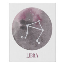 Acuarela púrpura de la constelación de Libra