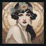 Lienzo De Imitación Alma, una bella mujer Art Deco<br><div class="desc">Alma es un bello flapor Art Déco. Ella tiene un hermoso trozo de cabeza y vestido de flapor. Un bello retroceso a una era pasada.</div>