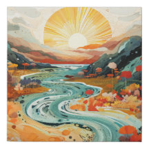 Amanecer brillante abstracto