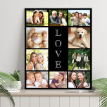 Lienzo De Imitación Amor familiar 10 Collage de fotos negro<br><div class="desc">Un moderno collage de fotos en negro imprime en forma de lienzo falso para celebrar a tu familia,  seres queridos,  amigos,  mascotas o eventos especiales. Personaliza con 10 fotos. "AMOR" está escrito en el medio en un texto elegante.</div>