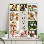 Lienzo De Imitación Amor familiar 10 Collage de fotos Taupe<br><div class="desc">Un collage de fotos en tono falso para celebrar a tu familia,  seres queridos,  amigos,  mascotas o evento especial. Personaliza con 10 fotos. "AMOR" está escrito en el centro en una tipografía elegante.</div>