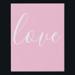 Lienzo De Imitación Amor rosado y blanco minimalista<br><div class="desc">Tipografía rosada y blanca minimalista del amor.</div>