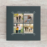 Lienzo De Imitación Aniversario de la Esquina del Corazón y Collage de<br><div class="desc">Este lienzo fotográfico hará una mezcla perfecta de elegancia y toque personal para celebrar el amor y la unión. Esta pieza única te permite mostrar cuatro de tus preciadas fotos, bellamente arregladas con un marco romántico en forma de corazón que le da un toque sentimental a tus recuerdos. Se pueden...</div>