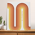 Lienzo De Imitación Arco amarillo Naranja rojo de 70 líneas inspiradas<br><div class="desc">Diseño curvo bohemio con estribillo y formas circulares en tonos amarillo,  naranja y rojo ladrillo. Un diseño audaz pero mínimo con un área opcional para agregar texto.</div>
