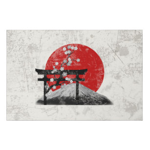 Lienzo De Imitación Bandera y símbolos de Japón ID153