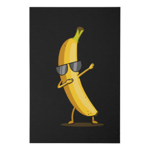 Lienzo De Imitación Beber fruta bailarina gratamente amarilla Banana D