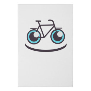 Lienzo De Imitación Bicicleta divertida en bicicleta sonriente