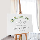 Lienzo De Imitación Boda de follaje verde o signo de bienvenida de eve<br><div class="desc">Una señal simplemente elegante que los huéspedes adorarán. Los colores del texto y del fondo son totalmente editables para que coincidan con el tema. Diseño de © berryberrydulce . Hay archivos digitales imprimibles y elementos coincidentes disponibles. Visita nuestro sitio web www.berryberrysweet.com para más detalles!</div>