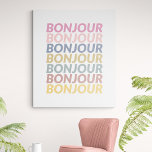 Lienzo De Imitación Bonjour French Hello Pastel Typography Artwork<br><div class="desc">Bonjour French Hello Pastel Typography Artwork</div>