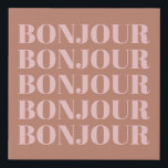 Lienzo De Imitación Bonjour | Tipografía francesa Terracotta y Rubor<br><div class="desc">Bonjour francés minimalista-moderno en papel de tela en Terracota y Rubor</div>