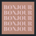 Lienzo De Imitación Bonjour | Tipografía francesa Terracotta y Rubor<br><div class="desc">Bonjour francés minimalista-moderno en papel de tela en Terracota y Rubor</div>