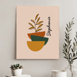 Lienzo De Imitación Botánica Minimalista personalizada<br><div class="desc">Mejora tu espacio con esta impresión minimalista personalizada de lienzos botánicos, con medio círculo abstracto en tonos cálidos y un delicado motivo vegetal. Perfecto para añadir un toque de elegancia natural a cualquier casa u oficina, esta obra de arte de personalizable es un regalo de calidad o una decoración única....</div>