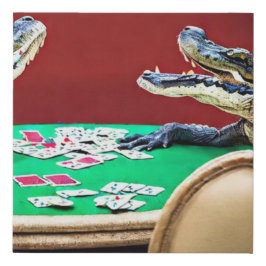 Lienzo De Imitación Cartas de juego de los lagartos