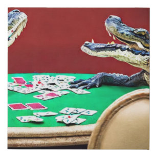 Lienzo De Imitación Cartas de juego de los lagartos